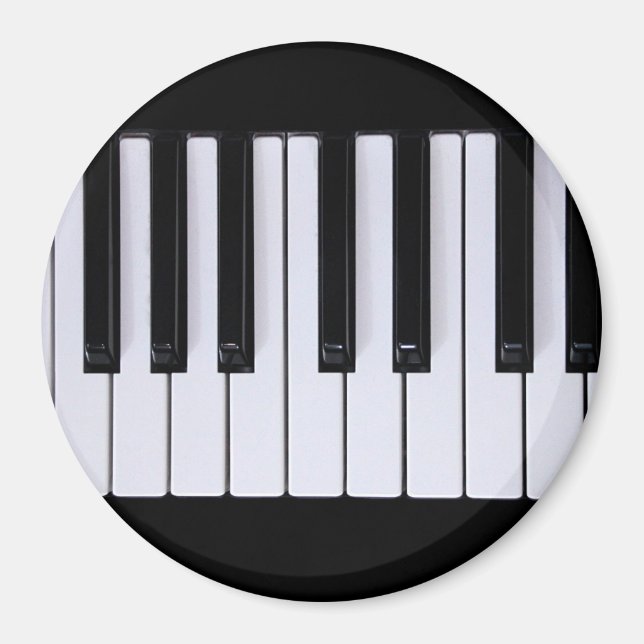 Magnet de touches de piano noir et blanc (Devant)