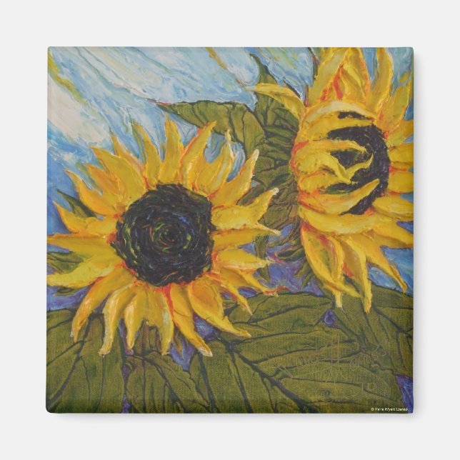 Magnet de tournesol jaune à Paris (Devant)