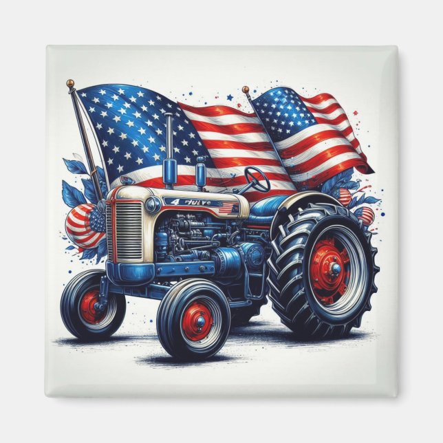 Magnet de tracteur patriotique (Devant)