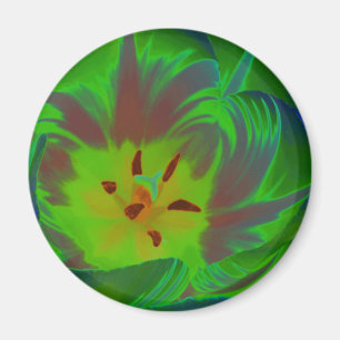 Magnet de tulipe verte mystique