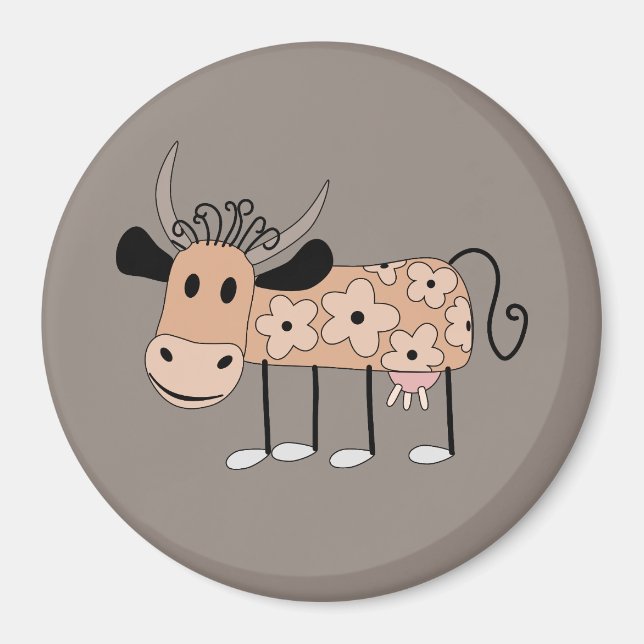 Magnet de vache illustré (Devant)