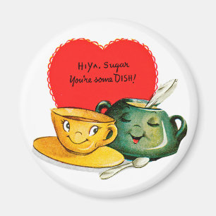 Magnet de voeux de la Saint-Valentin vintage