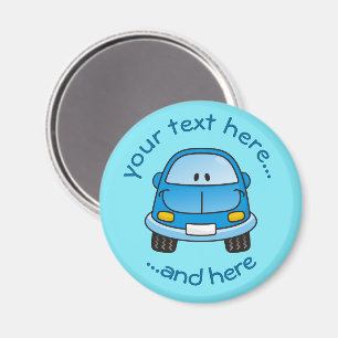 Magnet de voiture de dessin bleu
