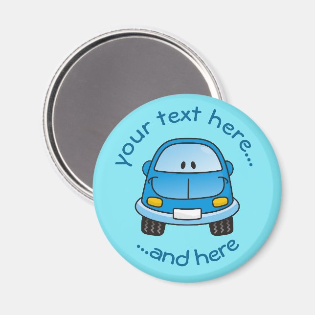 Magnet de voiture de dessin bleu (Recto/Verso)