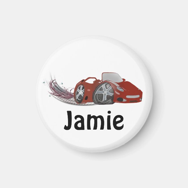 Magnet de voiture de dessin rouge (Devant)