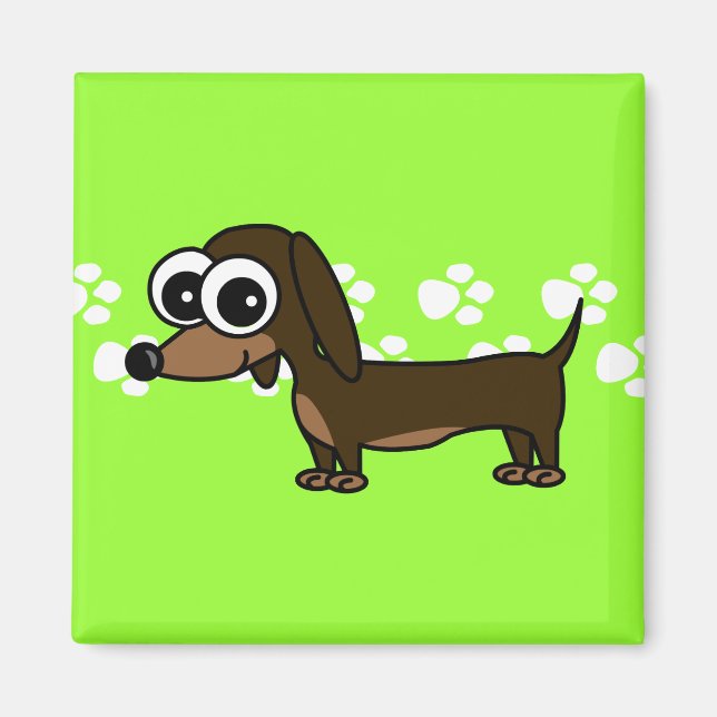 Magnet d'empreintes Pawprint Cute Dachshund (Devant)