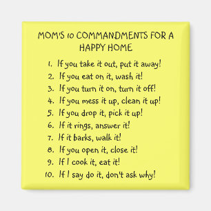 MAGNET DES 10 COMMANDEMENTS DE MOM