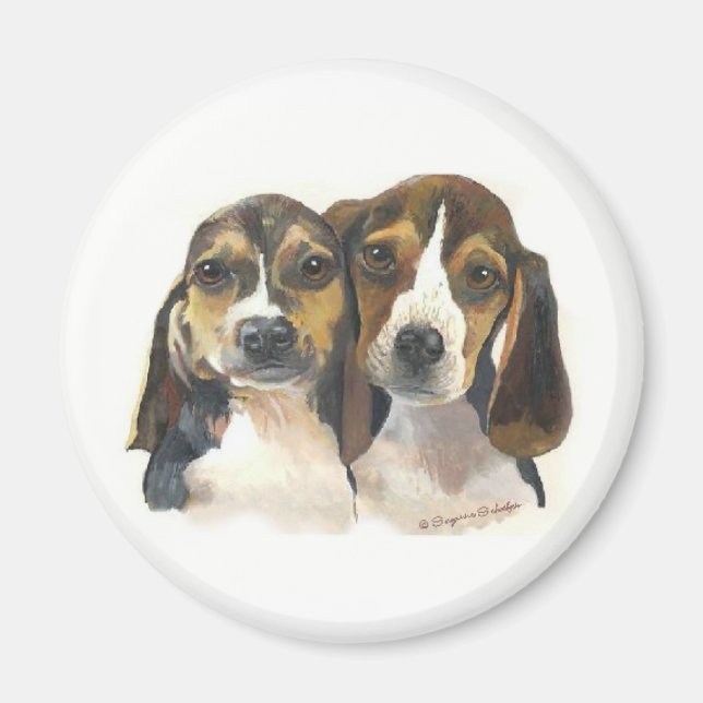 Magnet des chiots beagles (Devant)