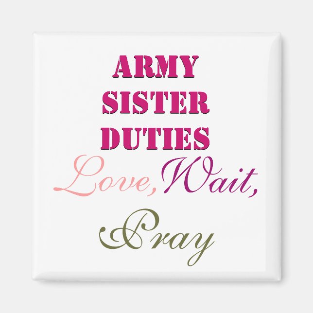 MAGNET DES FONCTIONS DE SOEUR DE L'ARMÉE (Devant)
