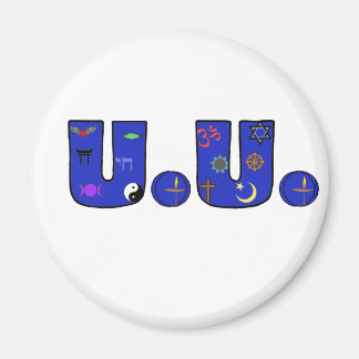 Magnet des symboles religieux bleus UU