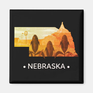 Magnet d'état du Nebraska vintage