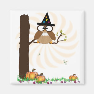 Magnet d'Halloween de Witch Owl