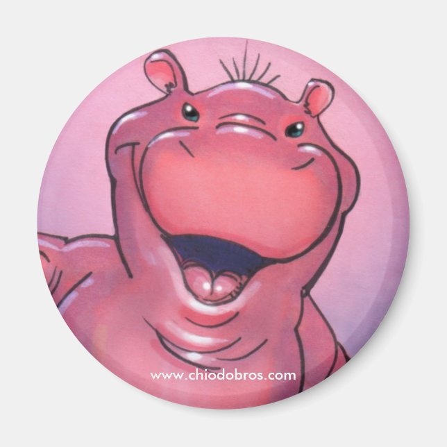 Magnet d'hippopotame mignon (Devant)