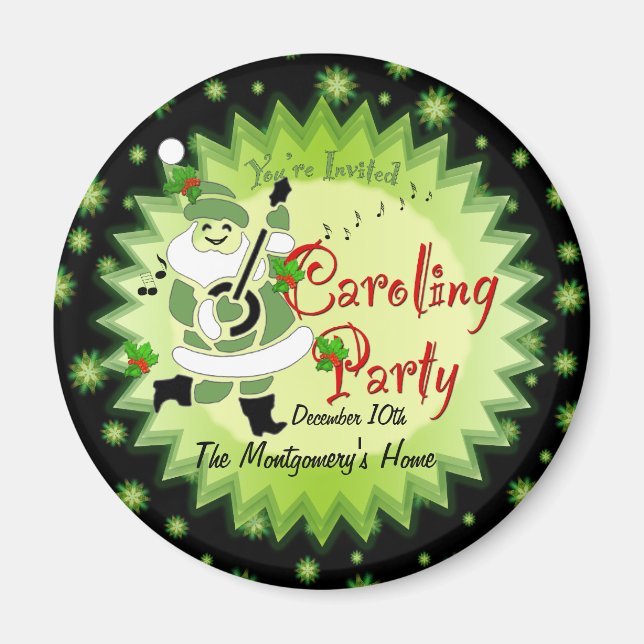 Magnet d'invitation de la partie de carolage des e (Devant)