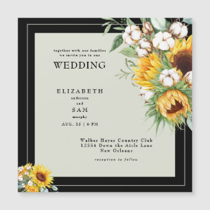 Magnet d'invitation de mariage Fleur de tournesol