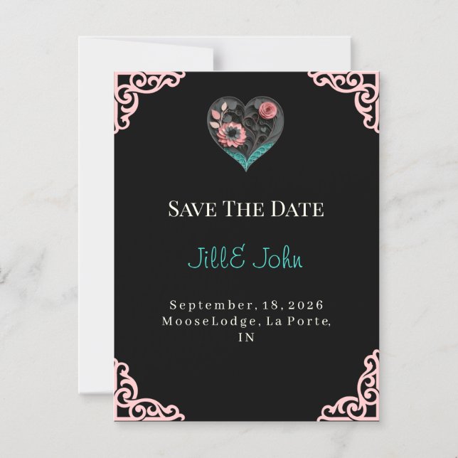 Magnet d'invitation de mariage "Sauvez la date" (Recto)