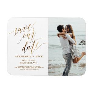 Magnet d'invitation de script Gold Elegant