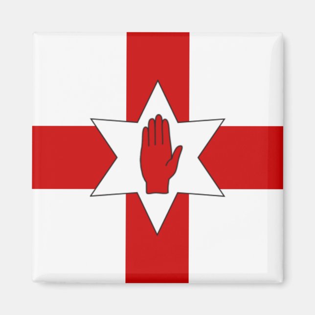 Magnet d'Irlande du Nord - Étoile et main sur croi (Devant)