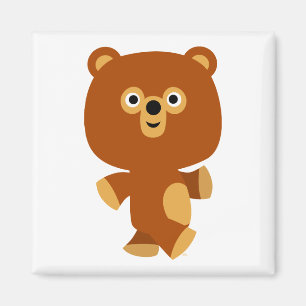 Magnet d'ours de caricature assertive mignon