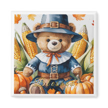 Magnet d'ours en peluche de Thanksgiving