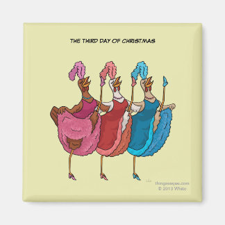 Magnet du 3e jour de Noël (Trois poules françaises