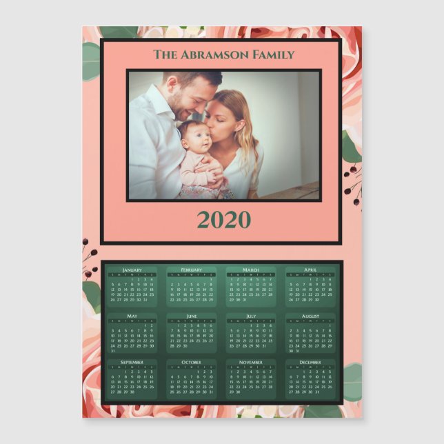 Magnet du calendrier des fleurs de la famille 2020 (Devant)