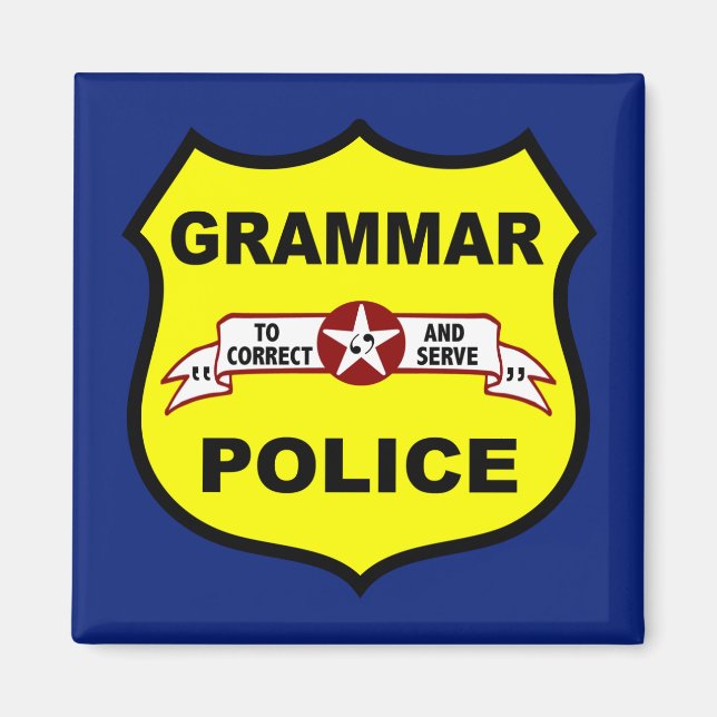Magnet du Carré de la police de grammaire (Devant)