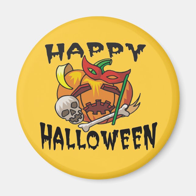 Magnet du Citrouille de la fête d'Halloween (Devant)