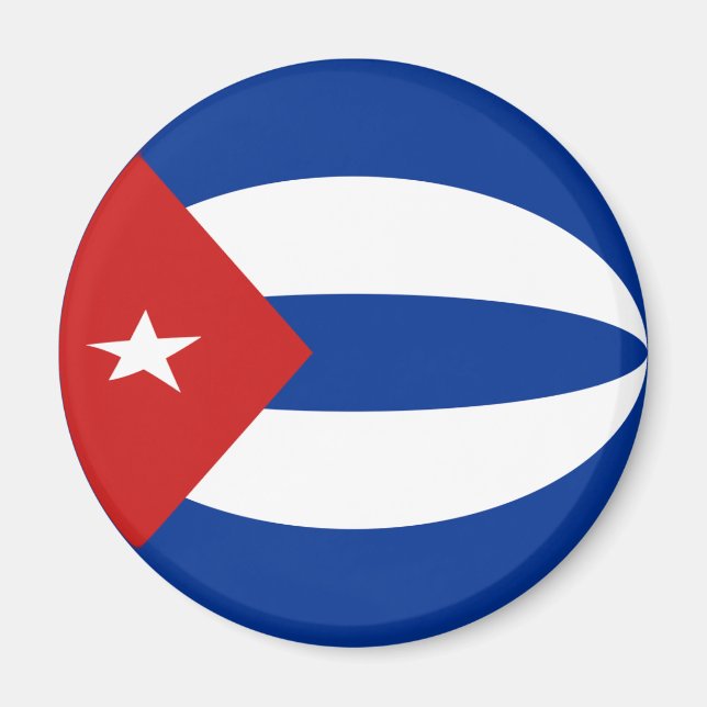 Magnet du drapeau cubain Fisheye (Devant)