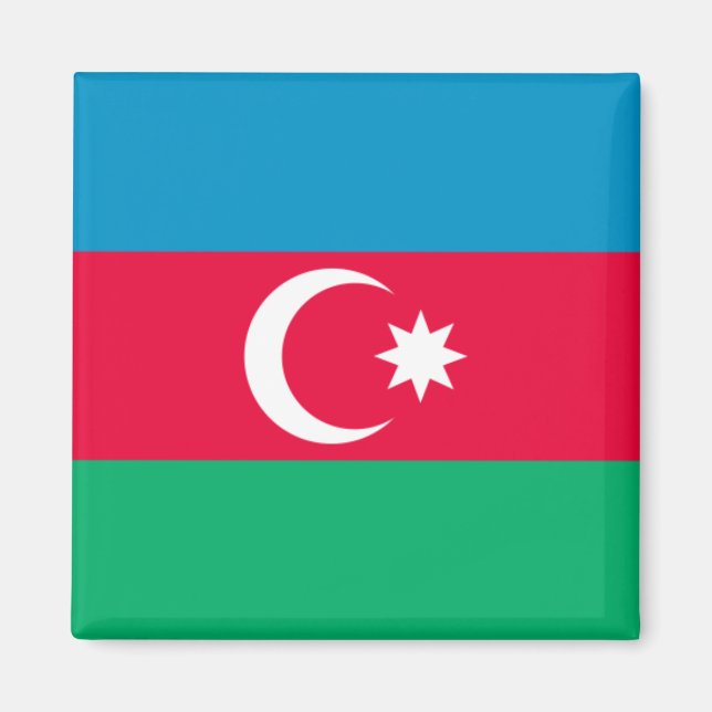 Magnet du drapeau d'Azerbaïdjan (Devant)