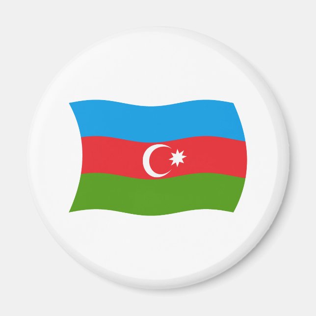 Magnet du drapeau d'Azerbaïdjan (Devant)