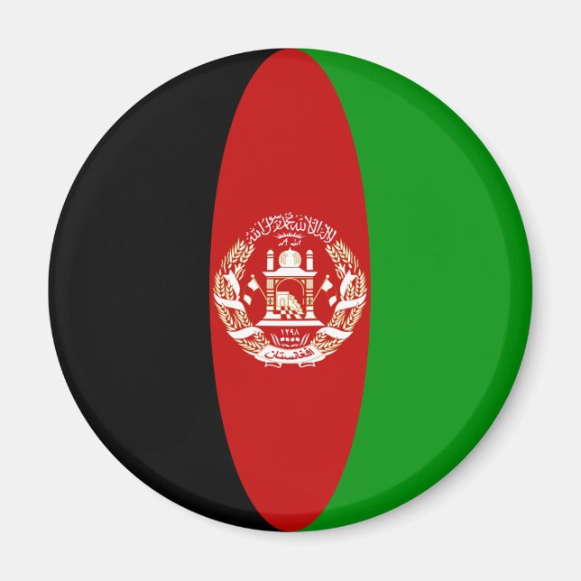 Magnet du drapeau de Fisheye en Afghanistan (Devant)