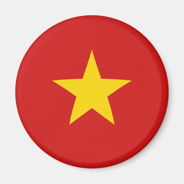 Magnet du drapeau de la Fisheye du Vietnam (Devant)