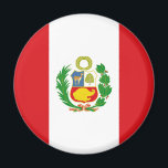 Magnet du drapeau de l'État du Pérou<br><div class="desc">Un aimant avec le drapeau de l'Etat du Pérou. Imán con la bandera Estatal de Peru.</div>