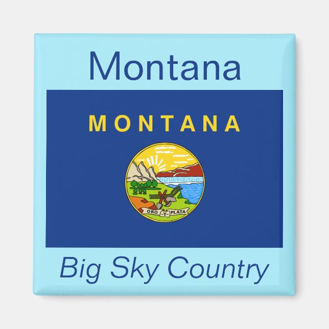 Magnet du drapeau du Montana (Devant)