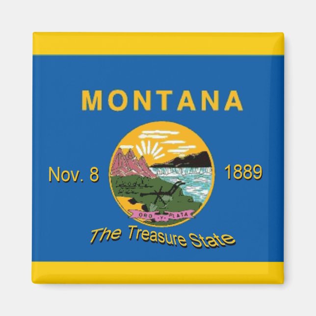 Magnet du drapeau du Montana (Devant)