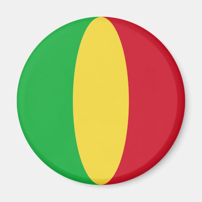 Magnet du drapeau Fisheye du Mali (Devant)