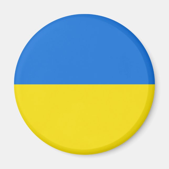 Magnet du drapeau Fisheye d'Ukraine (Devant)
