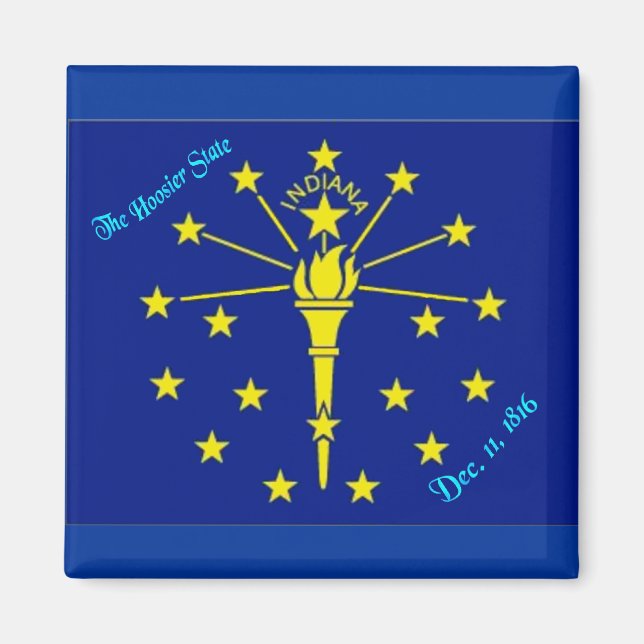 Magnet du drapeau Indiana (Devant)