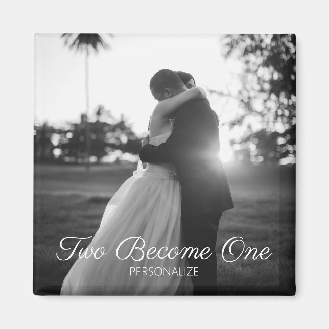 Magnet du Mariage de texte personnalisable (Devant)