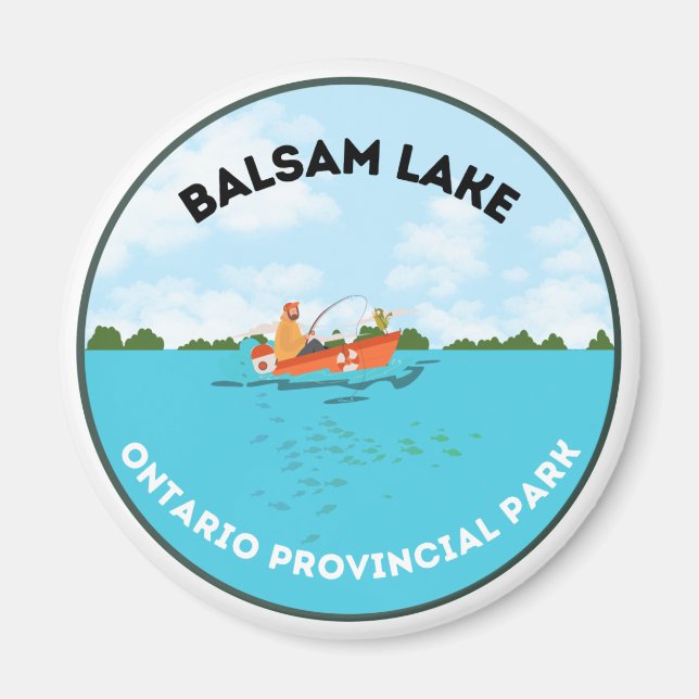 Magnet du parc provincial de Balsam Lake Ontario (Devant)
