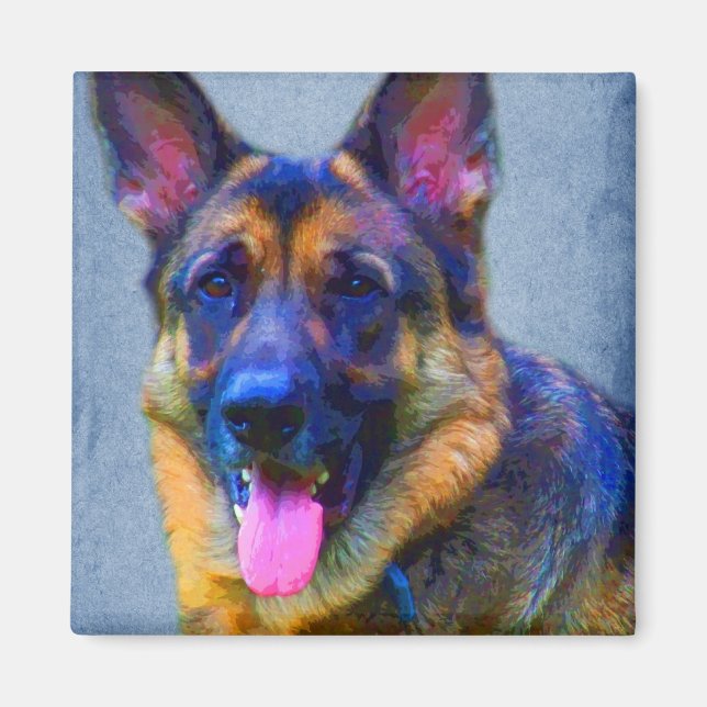 Magnet du portrait berger allemand (Devant)