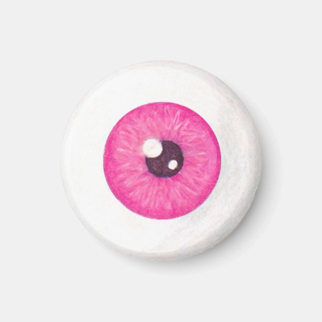 Magnet d'yeux rose déplaisant (Devant)