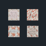 Magnet En Pierre Belle Pêche Rouge Floral Romantique Mariage<br><div class="desc">Belle Pêche Feminine Rouge et Blanc Floral mariage sentimental romance amour personnaliser</div>