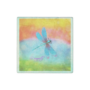 Magnet En Pierre Submmer Dragonfly Rainbow Bright Decorative