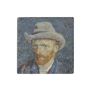Magnet En Pierre Van Gogh Autoportrait Gris Sens Casquette Peinture