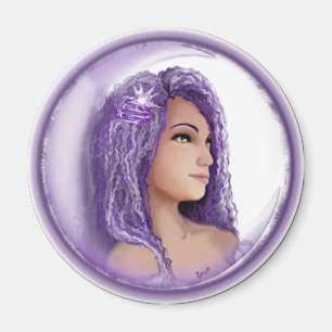 Magnet enfant de lune violette