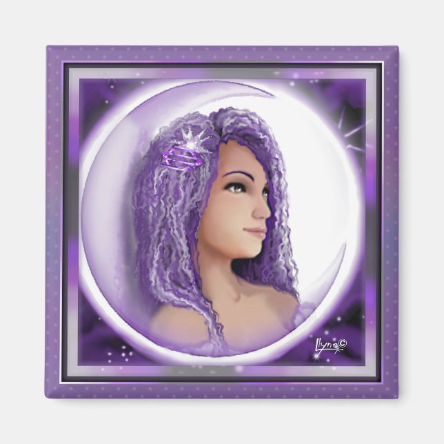 Magnet enfant de lune violette (Devant)