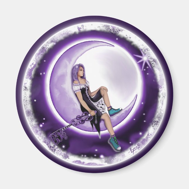 Magnet enfant de lune violette (Devant)