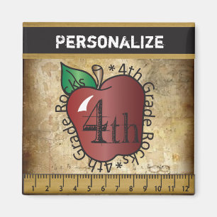 Magnet enseignant de 4e année de style vintage